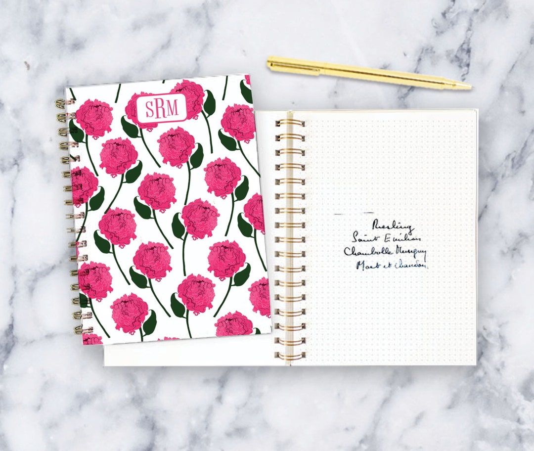Notebook Emma Emma Botanical Spiral Notebook: Pink - Etsy