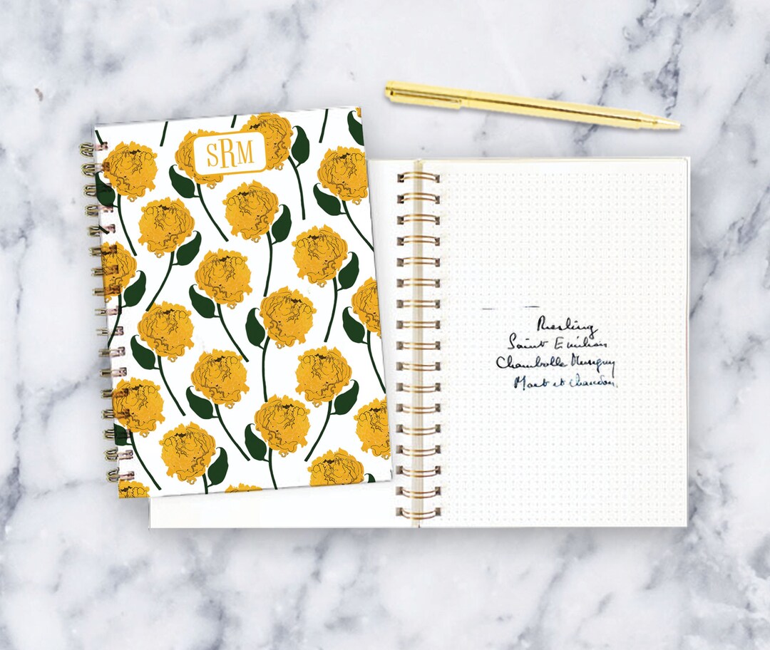 Notebook Emma Emma Botanical Spiral Notebook: Yellow - Etsy