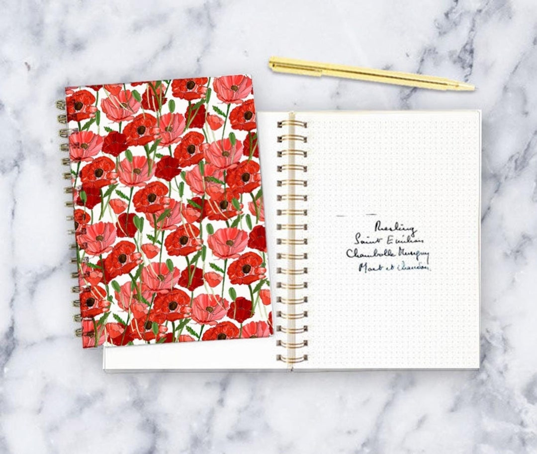Red Poppy Notebook - Etsy