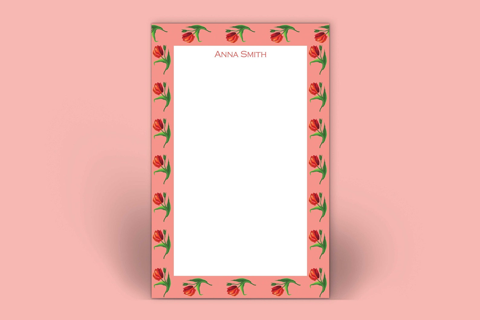 Tulip Harvest Border Notepad {floral Harvest Notepad, Autumn Floral ...