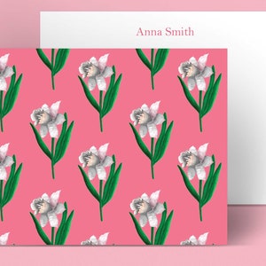 Daffodil Floral Stationery: White