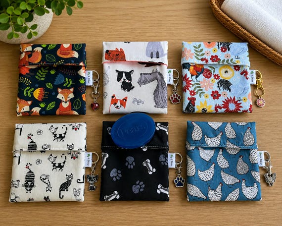 Waterproof Soap Bag | Travel Toiletry Pouch, Shampoo Bar Holder, Animal Themes