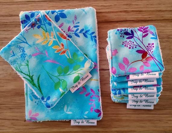 Make Up Wipes | Summer Garden Print  | Fabric Wipe | Eco Friendly | Sustainable | Reusable Wash Cloth | Microfibre Wipe | Make Up Pads