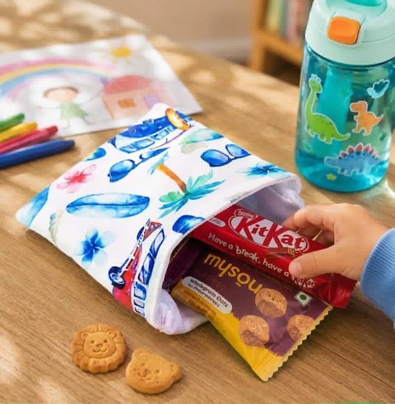 Mini Snack Bag | Van Life Surf Design | Washable Waterproof Snack Bags