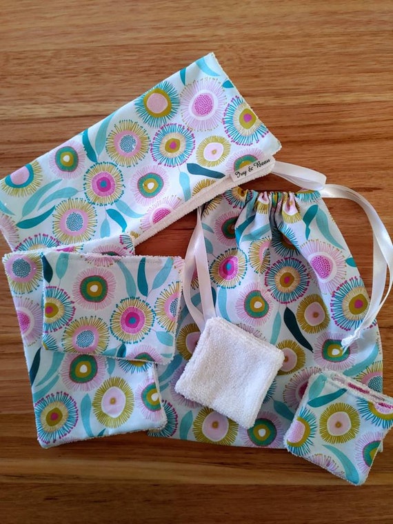 Make Up Wipes | Cleaning Cloths | Gumnut Flowers | Microfibre Wipes | Eco Friendly | Reusable Wash Cloths | Face Washer | Australian Gift