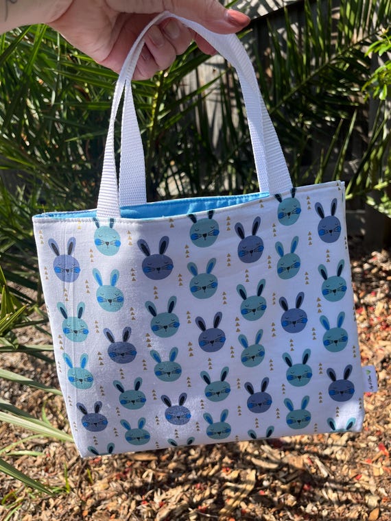Easter Tote Bag | Reusable Easter Gift Bag | Kids Easter Basket Alternative | Fabric Easter Treat Bag | Small Bunny Gift Tote