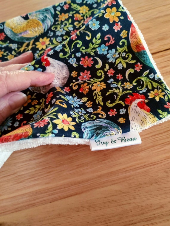 Microfibre Cleaning Cloth | Rooster Fabric | Cleaning Wipe | Eco Friendly | Sustainable | Reusable Wash Cloth | Fabric Duster