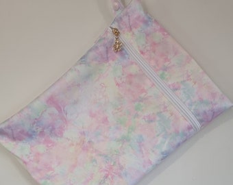 Waterproof Wet Bag | Swim Bag | Nappy Bag | Pastel Marble Pink Wet Bag | 26cm x 32cm