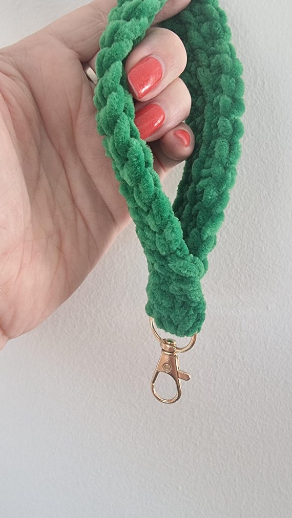 Crochet Velvet Wristlet | Key Fob | Keyring | Keychain | Wrist Lanyard