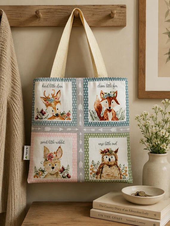 Woodland Mini Tote Bag | Kids Tote Bag | Childs Tote Bag | Mini Shopping Bag