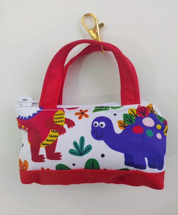 Mini Itty Bitty Dinosaur Bag | Fabric Gift Bags | Zippered Pouches | Mini Hand Bag