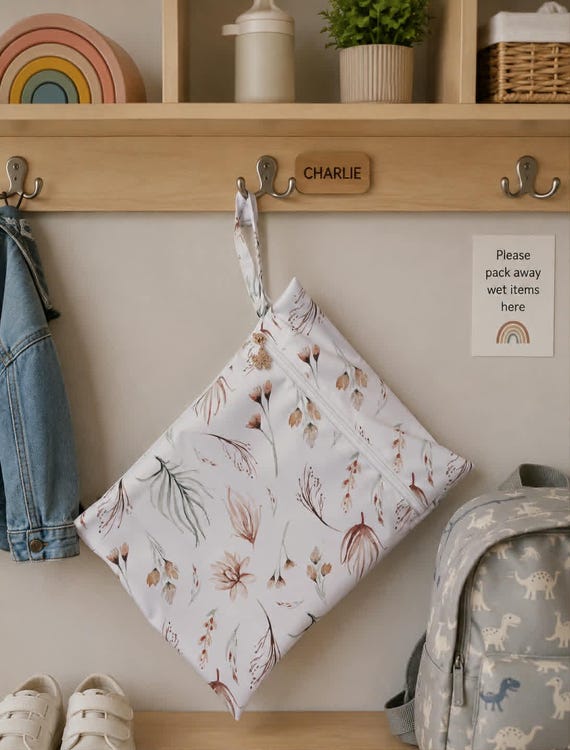 Waterproof Wet Bag | Swim Bag | Nappy Bag | Native Floral Wet Bag | 26cm x 32cm