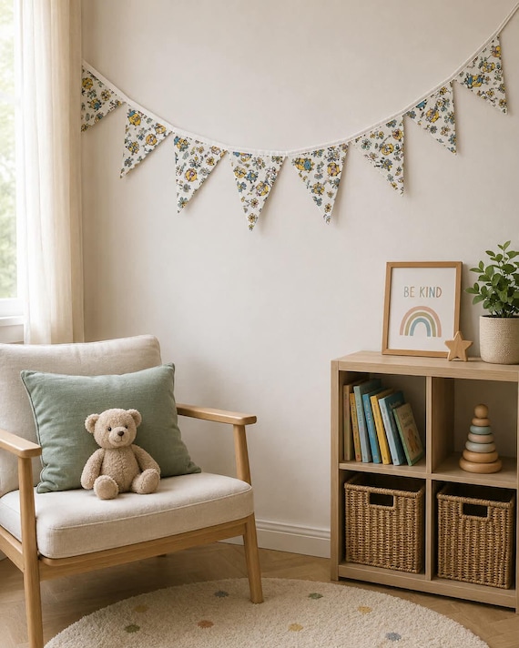 Minions Floral Fabric Bunting | Bunting Flags | Party Decoration | Nursery Bunting | Wedding Bunting | Minions Bunting