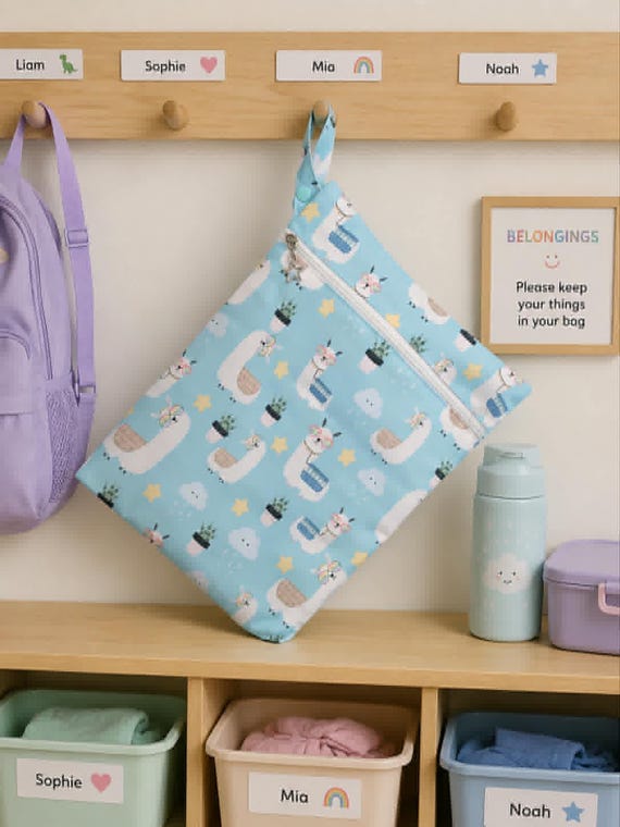 Llama Wet Bag | Swim Bag | Nappy Bag | Waterproof Wet Bag | 26cm x 32cm