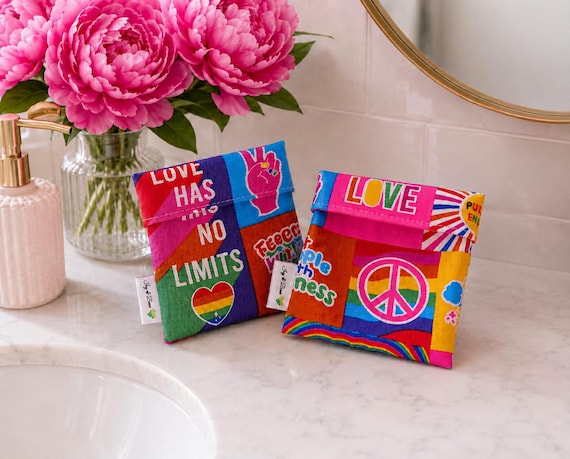 Set of 2 Hot Pink Mini Wet Bags | Waterproof Lined Pouches | Soap Saver Bags | Menstrual Cup Holder | Travel Toiletry Pouch