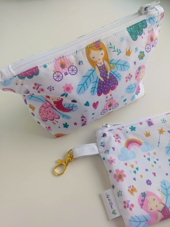 Fairy Zippered Pouches | Fabric Gift Bags | Zippered Pouches | Pencil Case | Toiletry Bag | Fully Lined