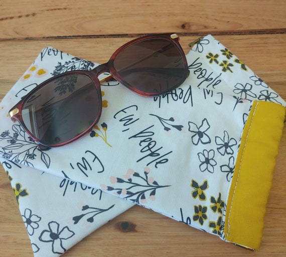 Ew People Sunglasses Case Pouch| Fun Design | Fully Lined | Padded | Flex Frame Snap Closure