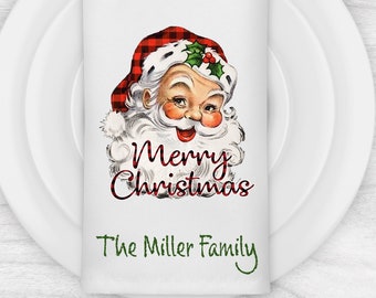 Personalized Santa Christmas Napkins: Family Heirloom, Set of 4