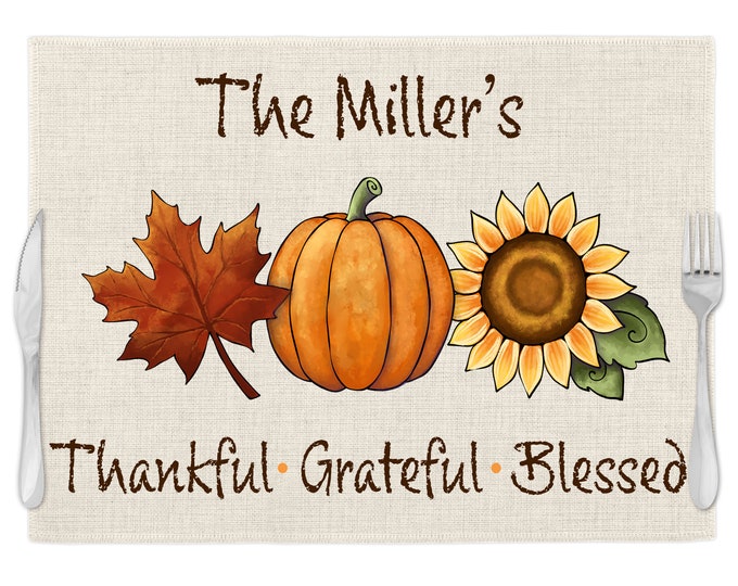 Fall-Thanksgiving Personalized Placemats - Free Personalization