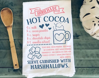 Whimsy Farm House Style Hot Cocoa Recipe Towel