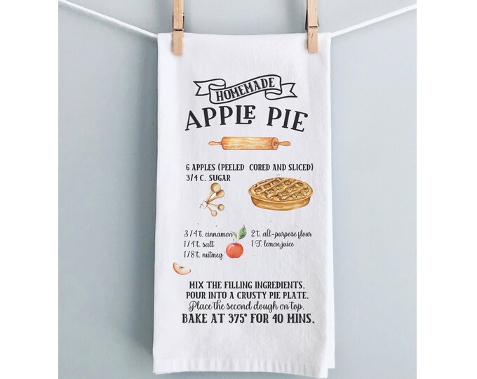 Homemade Apple Pie Recipe  Tea Towel