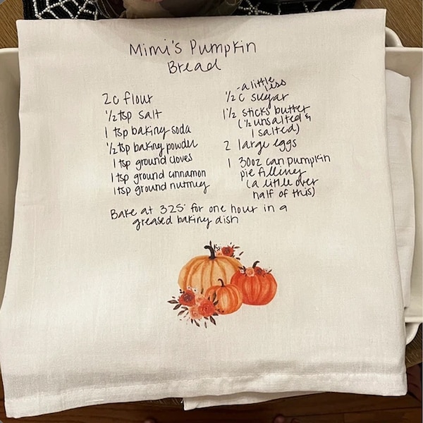 Custom Recipe Kitchen Towel: Personalized Family Keepsake - FREE US Shipping!