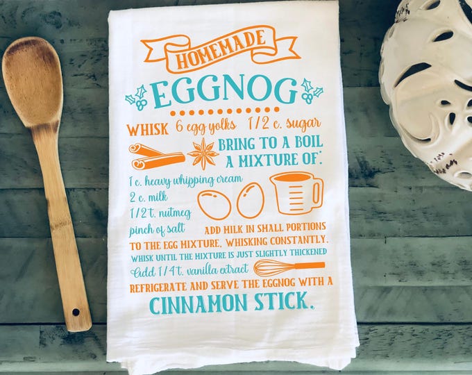 Whimsy Farm House Style Eggnog Recipe Towel
