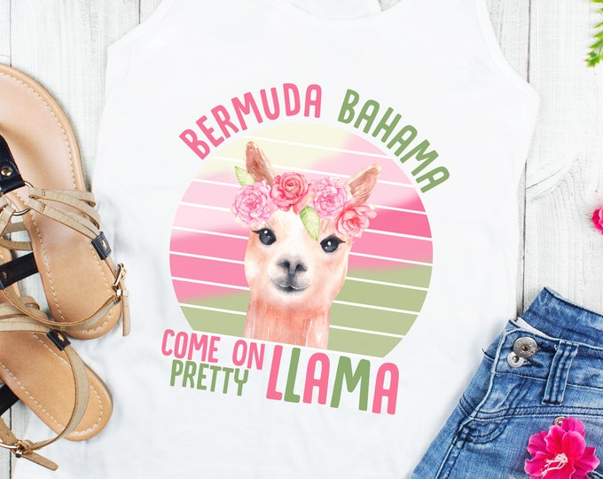 Bahama Llama! Women's Summer Tank - Available up to 2X