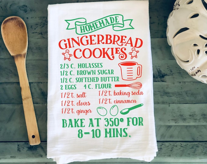 Whimsy Farm House Style Gingerbread Recipe Towel