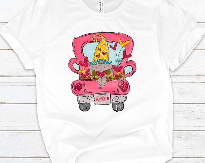 Valentines Pink Truck Gnomie - Available up to 3X