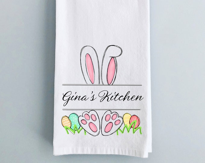 Whimsy Customized Easter Bunny Kitchen Towel
