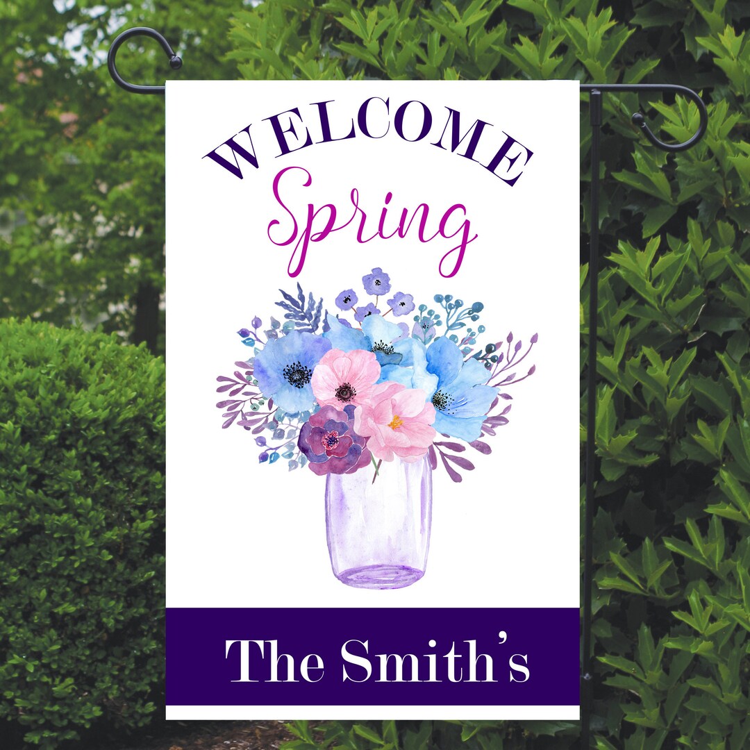 Welcome Spring! Customizable Garden Flag - Etsy