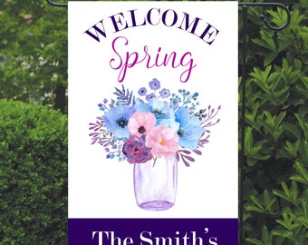 Welcome Spring! Customizable Garden Flag