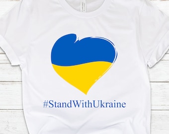 Stand with Ukraine! Heart Flag T-Shirt