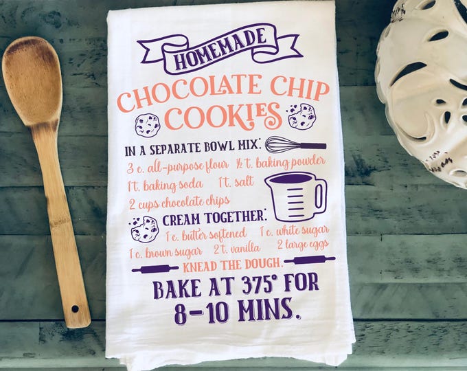 Whimsy Farm House Style Chocolate Chip Cookie Recipe Towel
