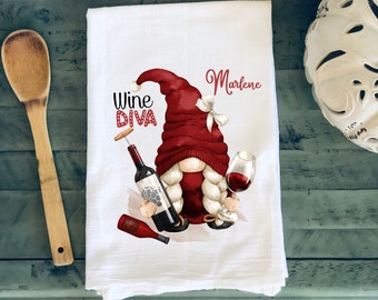 Wine Diva Kitchen Tea Towel - FREE Personalization!