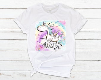 Majestic AF Unicorn Graphic T-Shirt  Available in 4 Colors