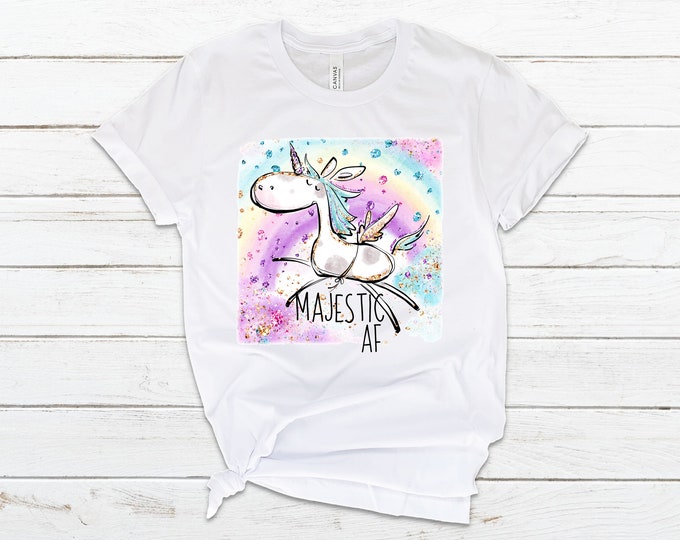 Majestic AF Unicorn Graphic T-Shirt  Available in 4 Colors