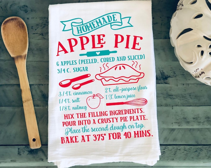 Whimsy Farm House Style Apple Pie Recipe Towel
