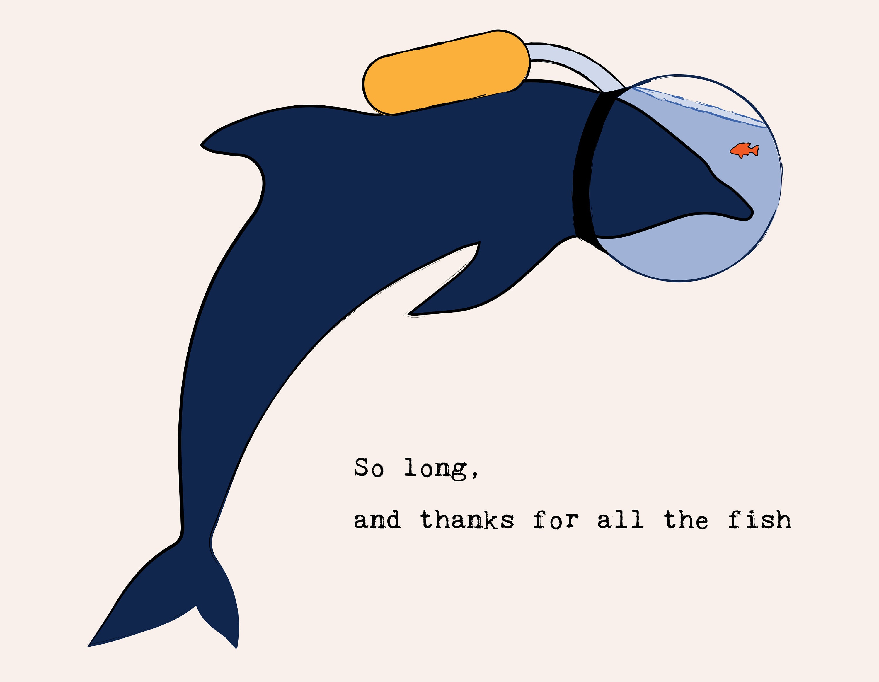 Hitchiker's Guide to the Galaxy Dolphin Minimalist Art Etsy