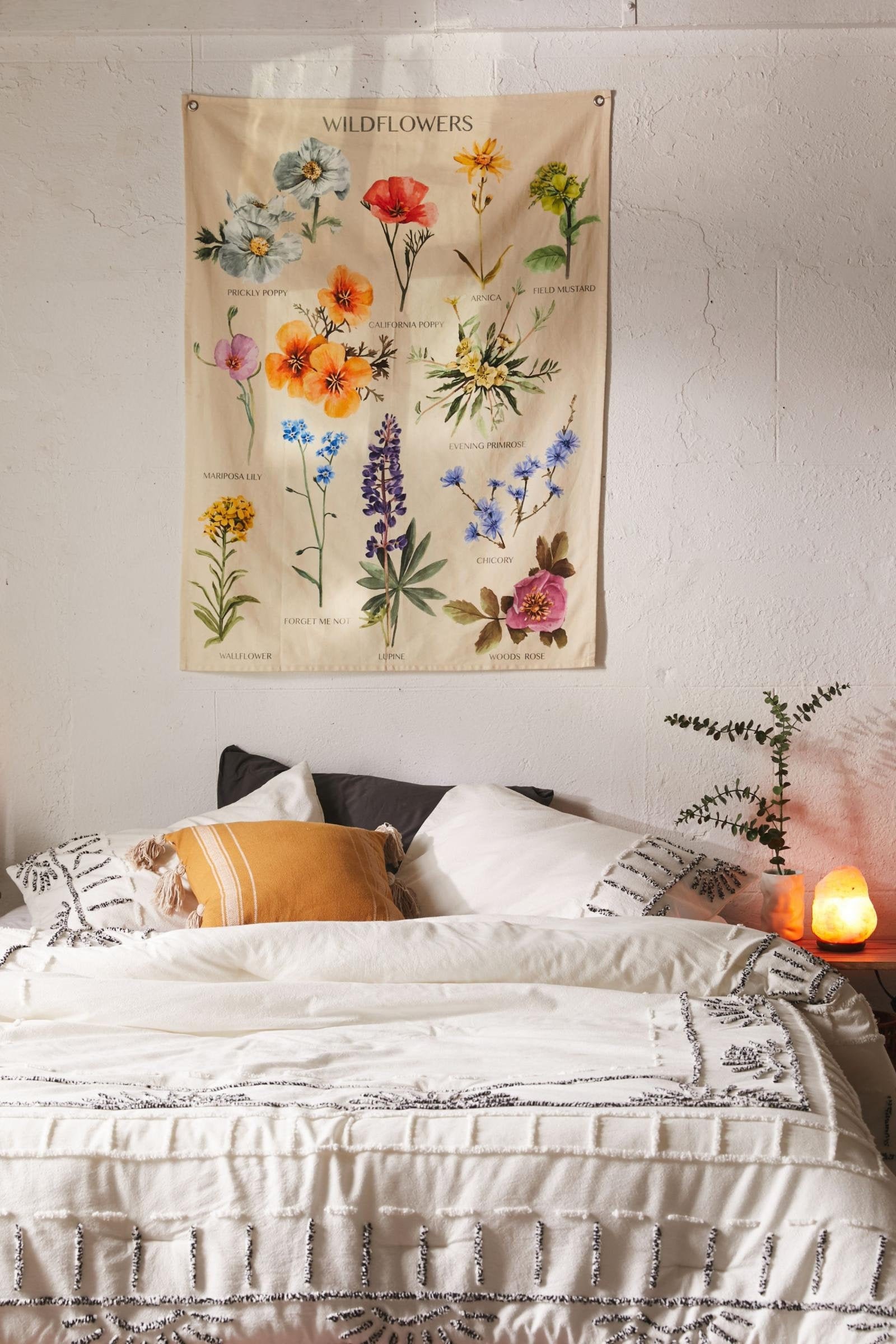 Botanical Wildflower Tapestry | Wall Hanging | Flower Reference Chart…