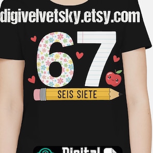 Espanol Humor SEIS Siete 67 PNG: spanish funny numbers (Digital Download)