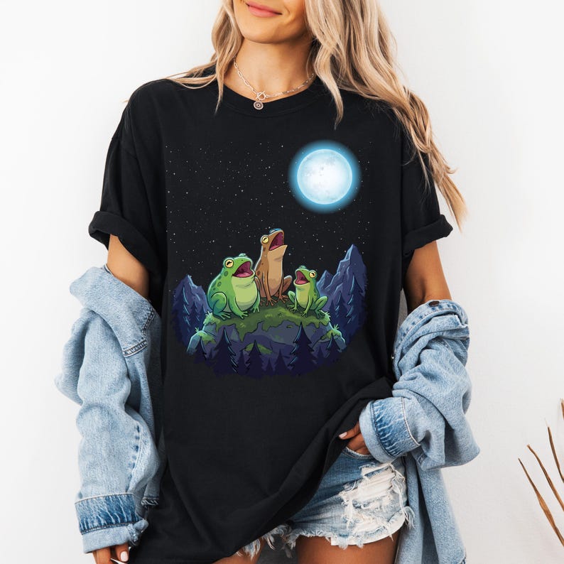Frogs Howling Moon PNG: Meme Mountains Pines Nature Wildlife Png Funny ...