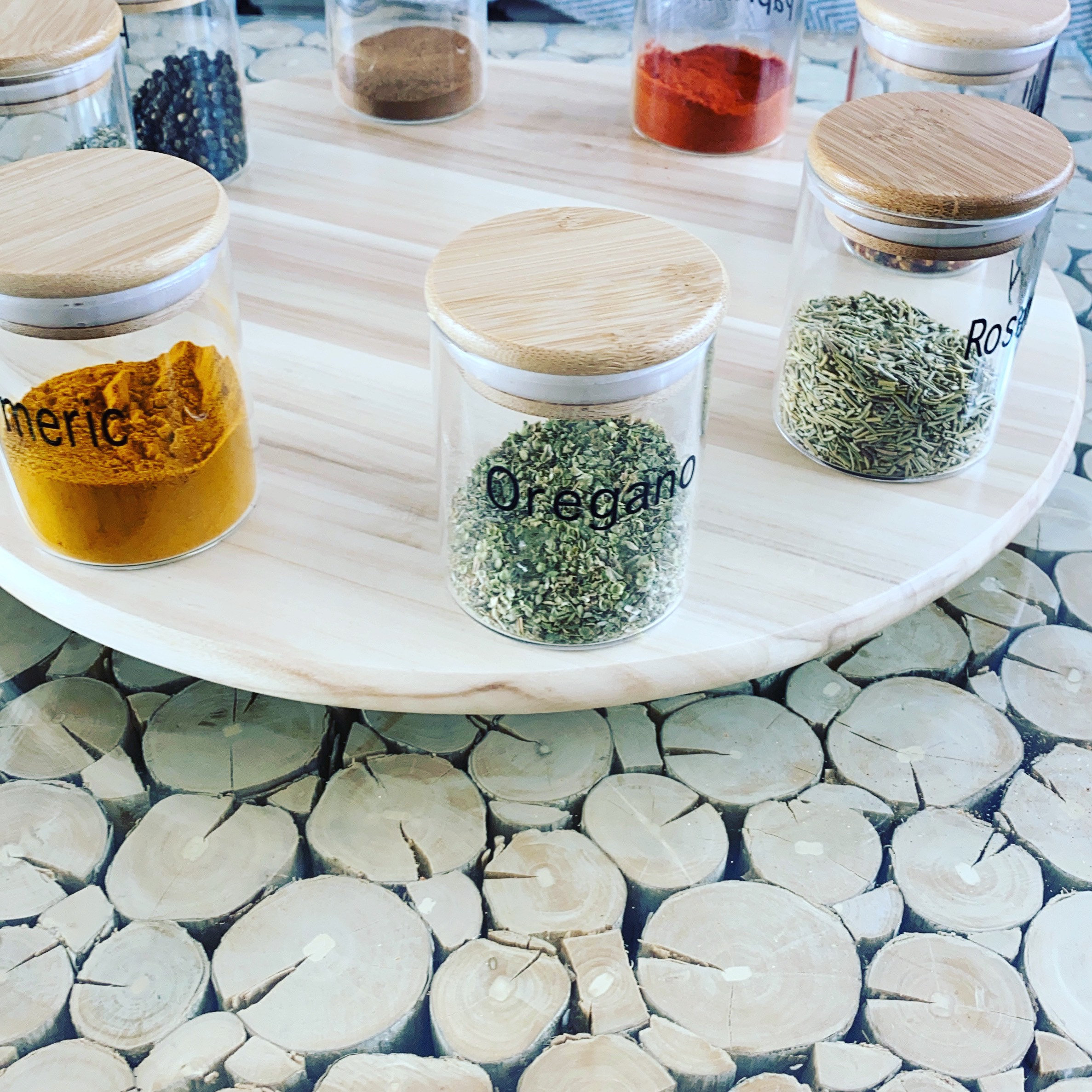 Labelled Spice Jars with bamboo Lid 200ML Etsy