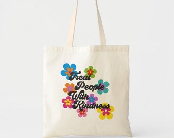 70s style harry flower kindness tpwk tote bag