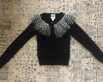 ostrich feather cardigan