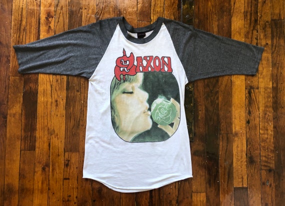 Saxon 1986 world tour vintage band tee sz S