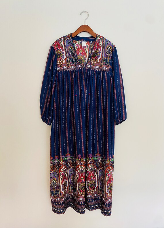 70’s paisley peasant dress size M/L