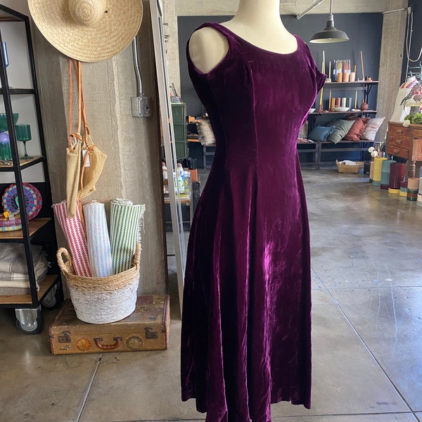 90’s Betsey Johnson purple velvet tank dress size S