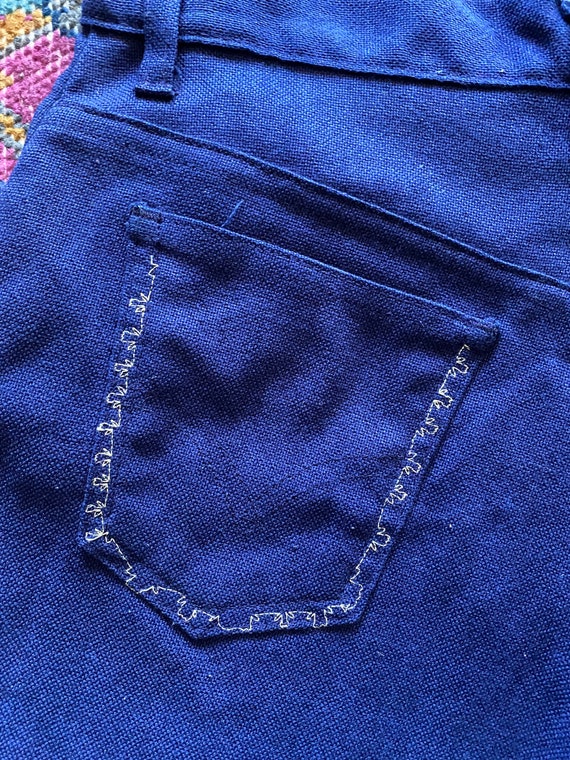 70s Levis indigo cotton cut off shorts sz 26 - image 5
